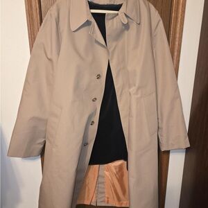 Vintage London Fog Tan Trench Coat with Button Detail and belt. Fully lined